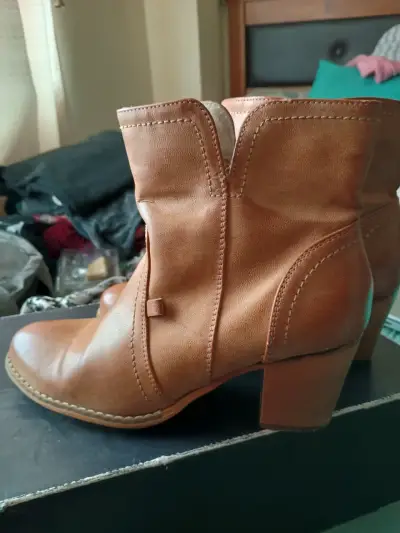 Botines de cuero camel - miniatura 4