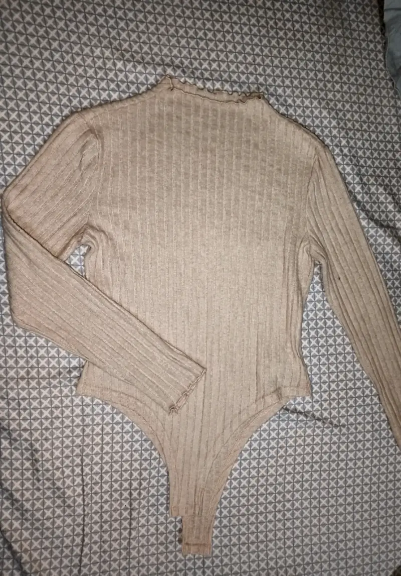 Body beige de manga larga - 2