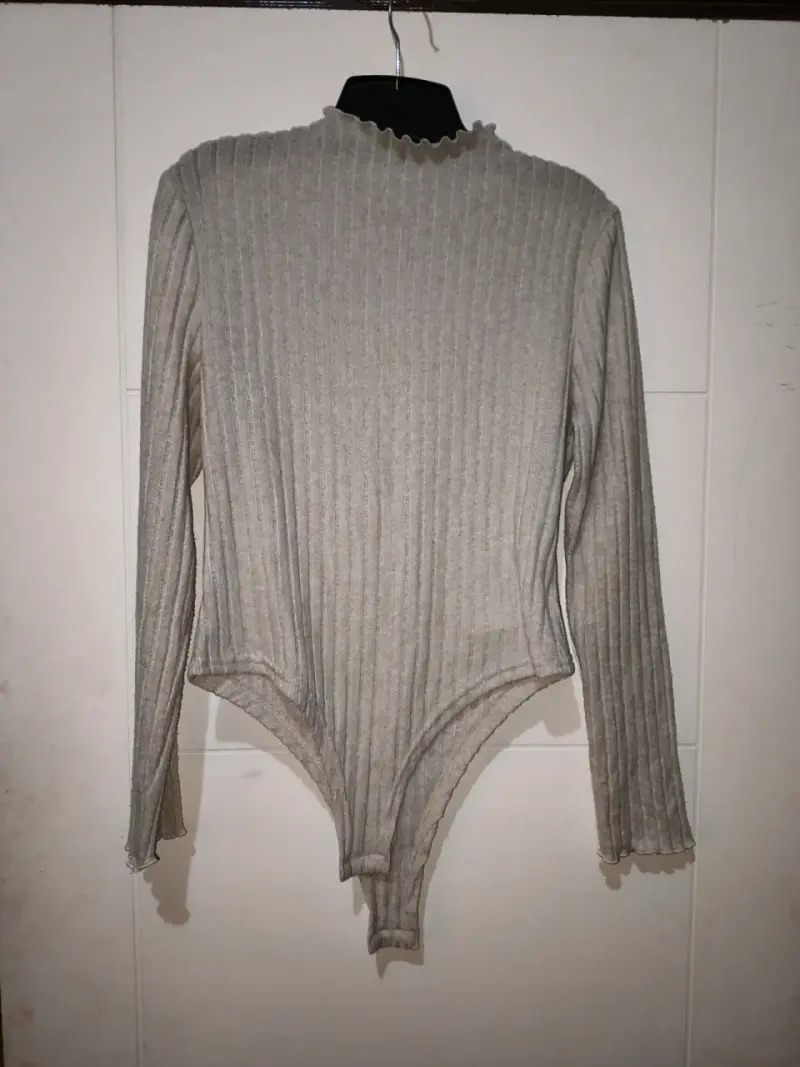 Body beige de manga larga - 3