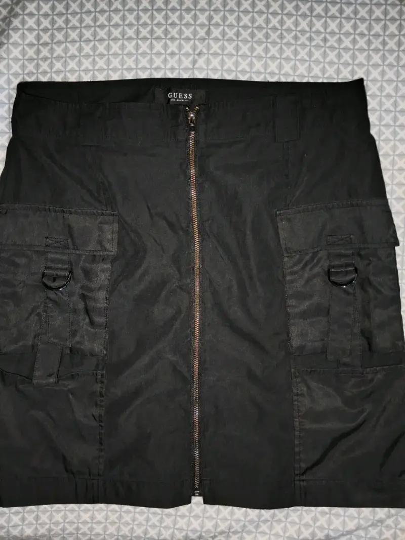 Mini falda negro con bolsillos - 2