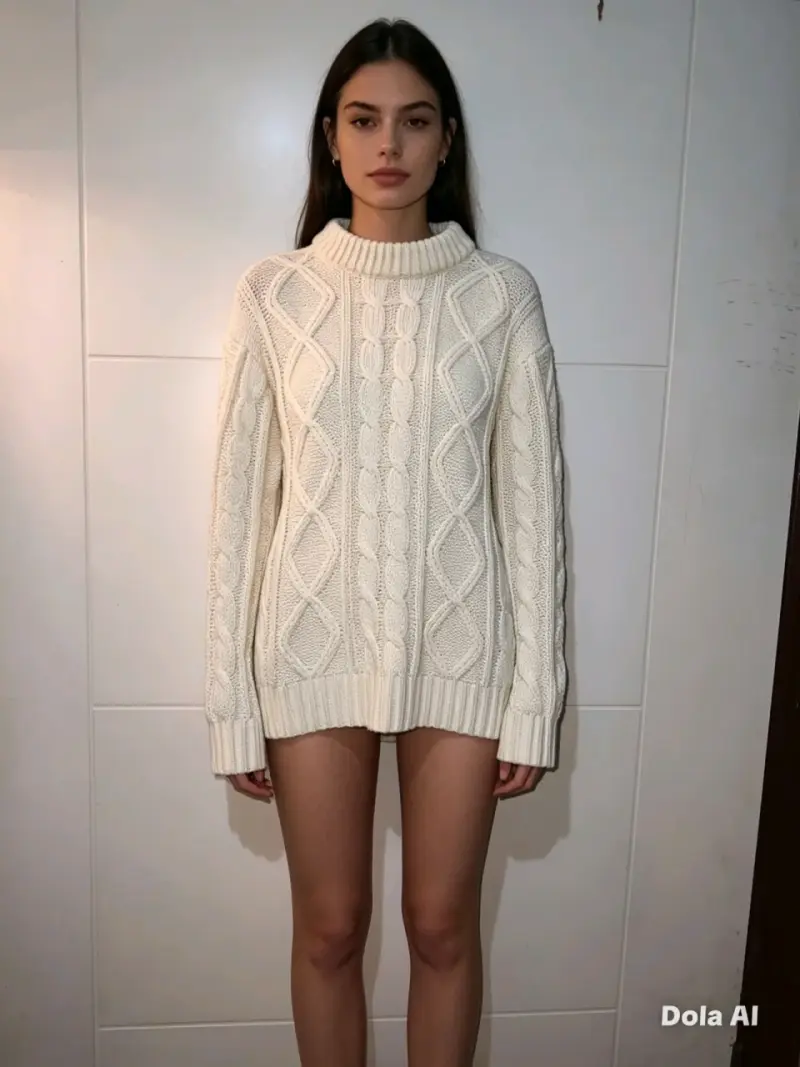 Suéter de punto blanco - 1