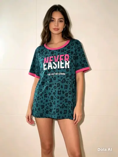 Polera estampada turquesa - miniatura 1