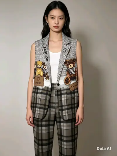 Chaleco de moda con estampado de osos - miniatura 1