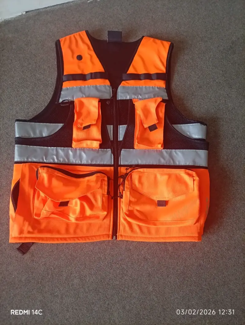 Chaleco de seguridad reflectante naranja