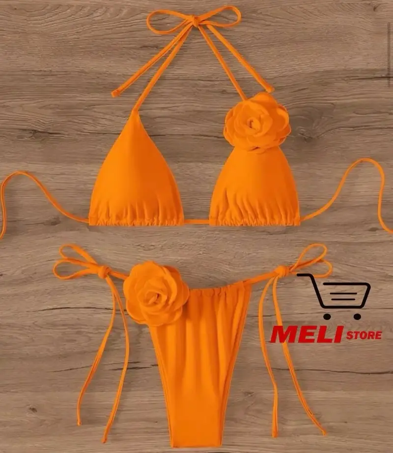 Bikini modelo flor encantada 🧡🍑