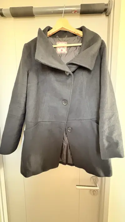 Abrigo negro elegante mujerL - miniatura 1