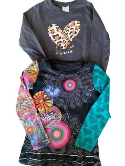 Ropa infantil 1 jeans Baggie 1polera desigual Zara - miniatura 3