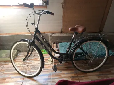 Bicicleta urbana vintage negra - miniatura 1