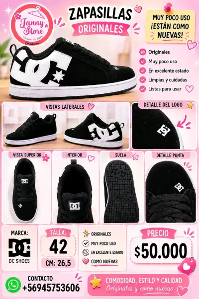 Zapatillas DC Shoes negras originales - miniatura 1