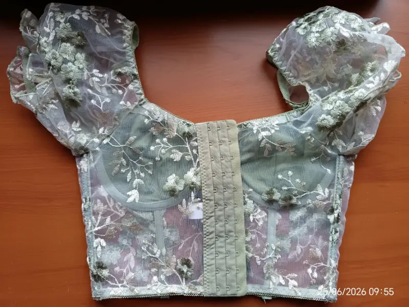 Top corset bordado verde - 3