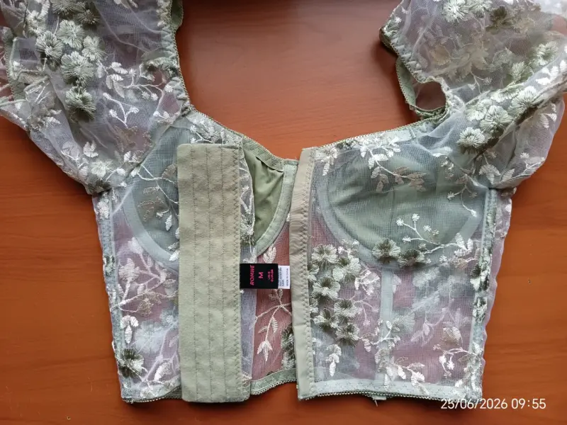 Top corset bordado verde - 4