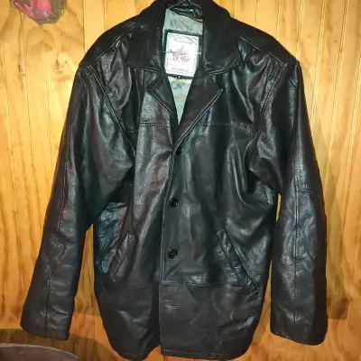 Chaqueta de cuero negra varon - miniatura 1
