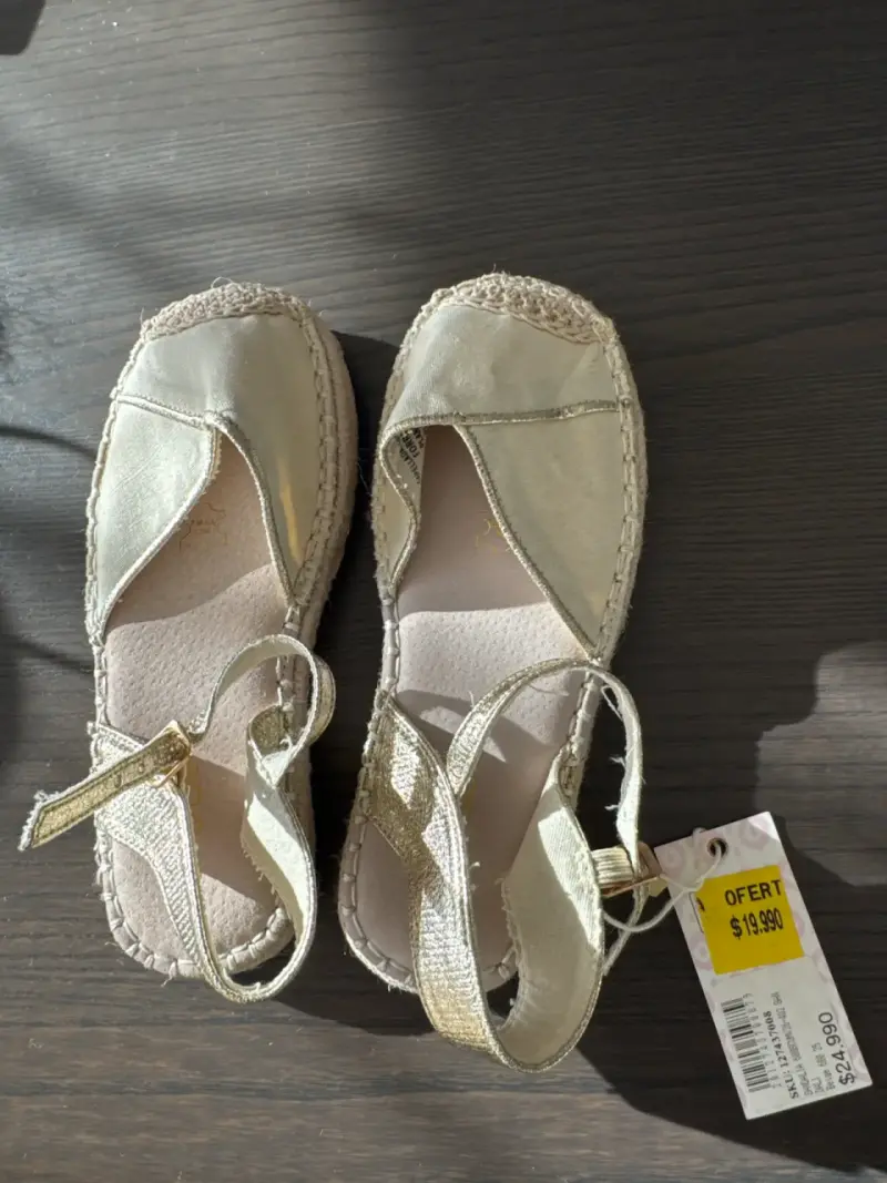 Sandalias doradas Mujer con taco - 1