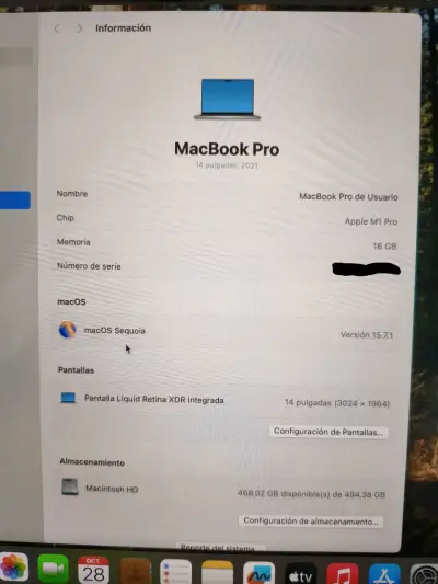 Vendo MacBook Pro 14" (2021) - Chip M1 Pro / 16GB - miniatura 4
