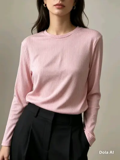 Polera rosada de mangas largas - miniatura 1
