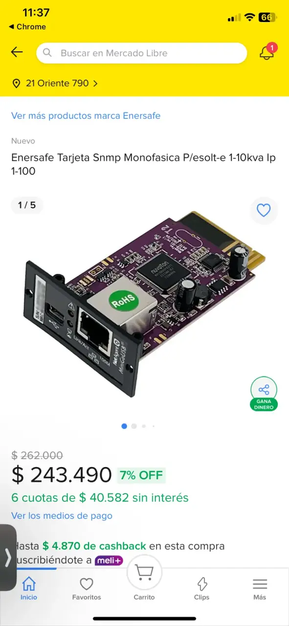 Tarjeta de Red SNMP (6PCB-167)para Monitoreo de UP - 5