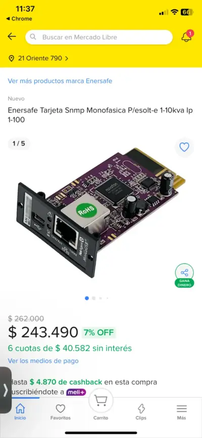 Tarjeta de Red SNMP (6PCB-167)para Monitoreo de UP - miniatura 5