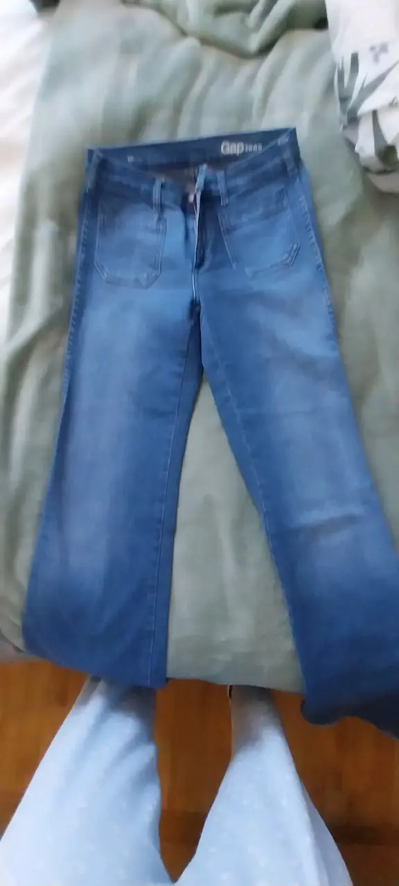 Jeans azul con flecos - 4