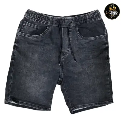 Shorts de mezclilla gris oscuro - miniatura 1