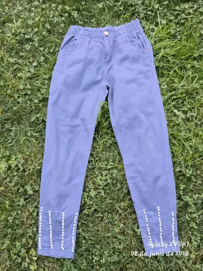 Pantalones de niña con perlas - miniatura 1