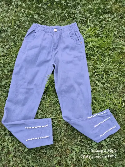 Pantalones de niña con perlas - miniatura 2