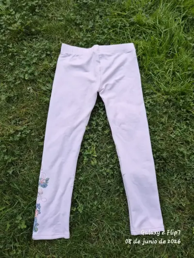 Leggings blancos con flores - miniatura 1