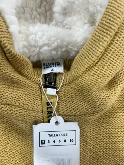 Chaleco beige/mostaza con gorro polar - miniatura 2