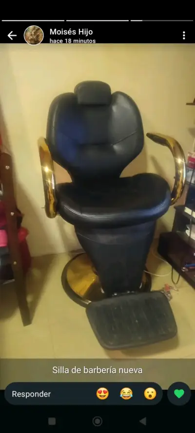 Silla de barbería con reposapiés - miniatura 1