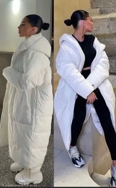 Parka larga acolchado blanco ZARA - miniatura 2