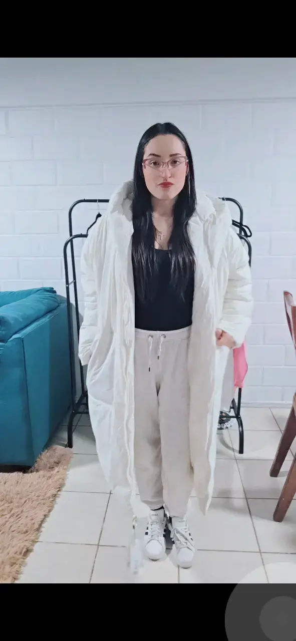 Parka larga acolchado blanco ZARA - 3