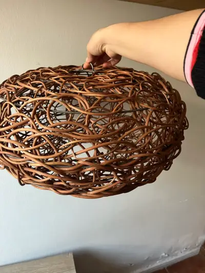 Lámpara colgante de mimbre artesanal - miniatura 1