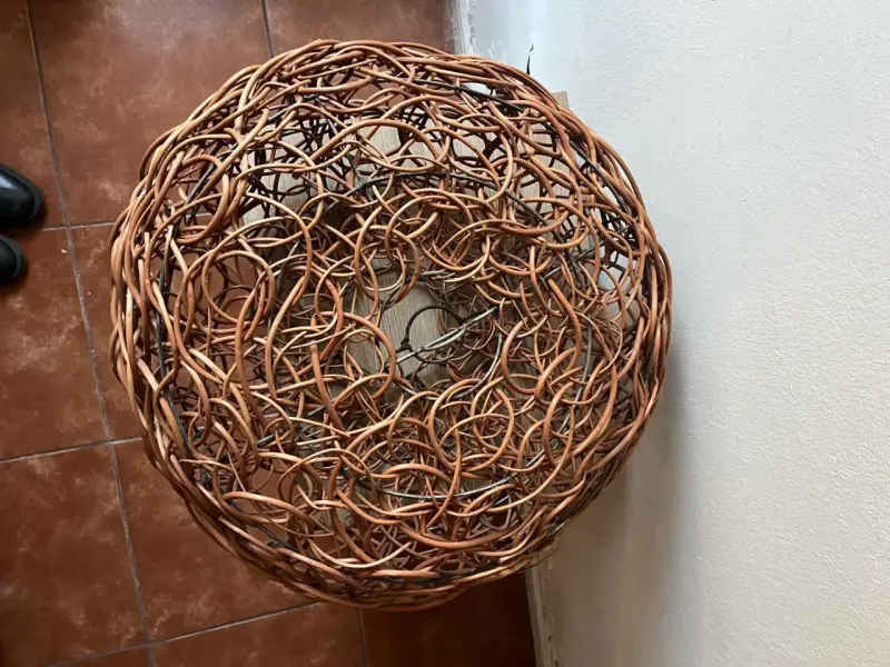 Lámpara colgante de mimbre artesanal - 2