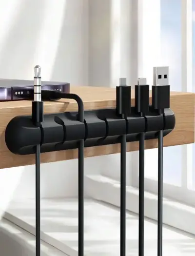 Organizador de cables adhesivo negro - miniatura 1