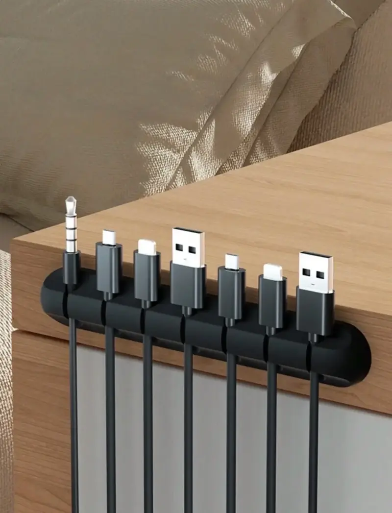 Organizador de cables adhesivo negro - 2