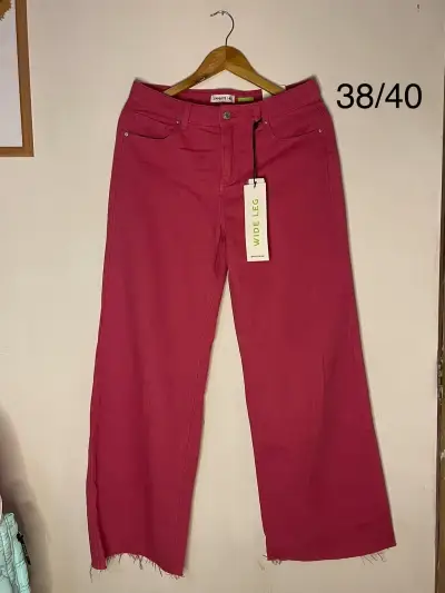 Pantalones anchos fucsia talla 38/40 - miniatura 1