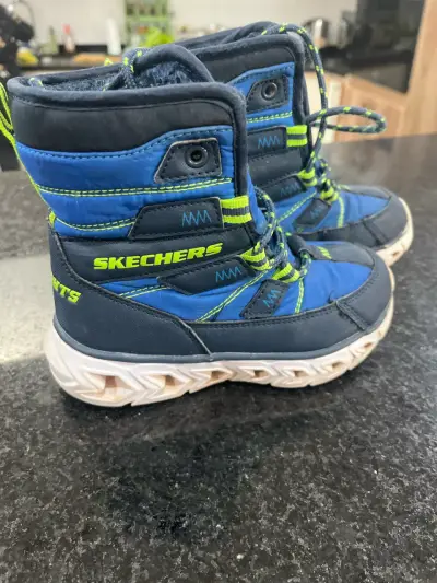 Botas infantiles Skechers azul y verde - miniatura 1