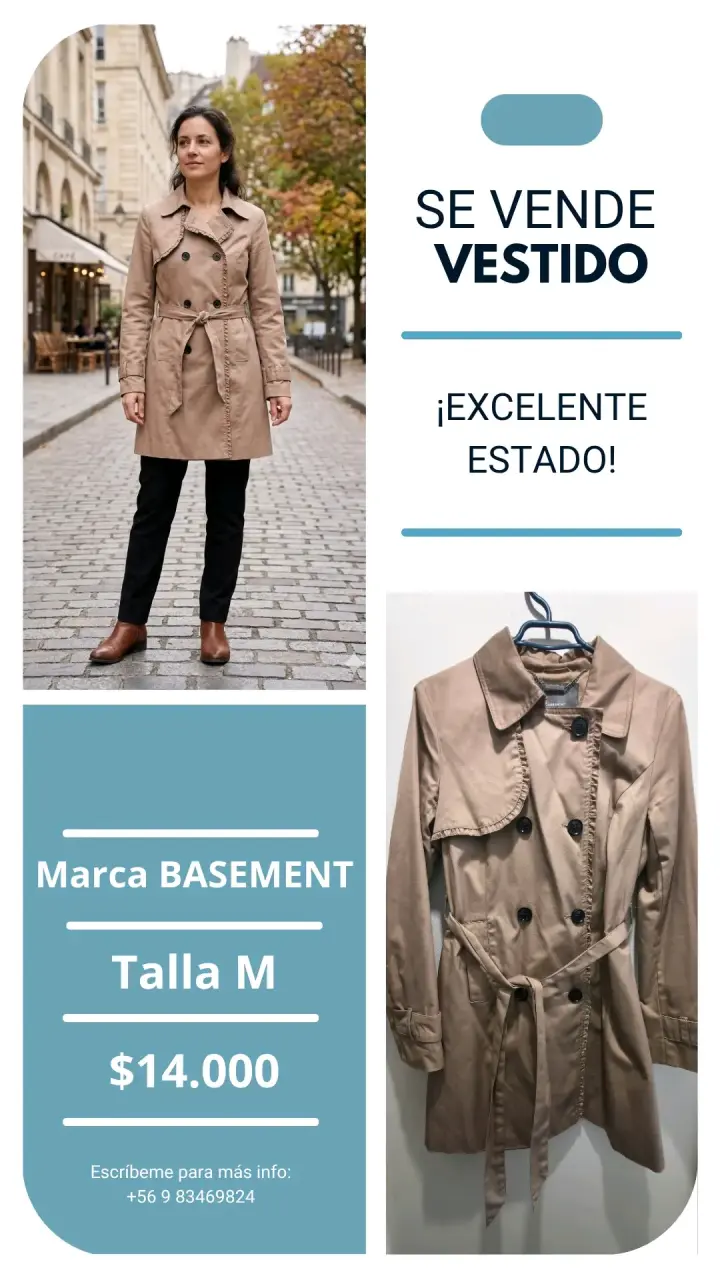 Abrigo Trench coat beige marca Basement
