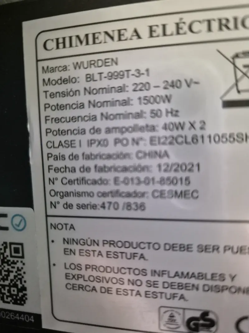 Chimenea eléctrica Würden con efecto llama - 4