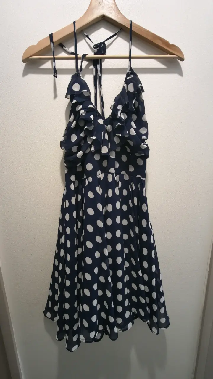 Vestido Nicopoly azul con lunares - 2