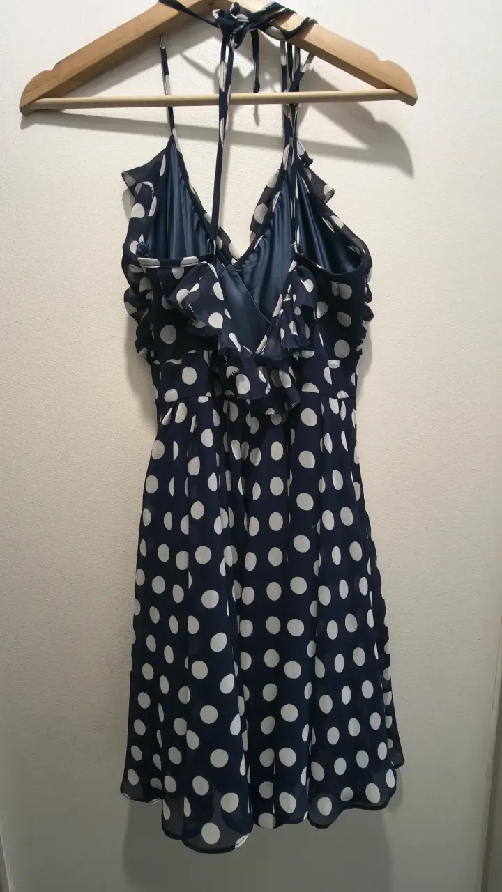Vestido Nicopoly azul con lunares - 3