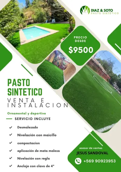 Pasto sintético ornamental y deportivo - miniatura 1