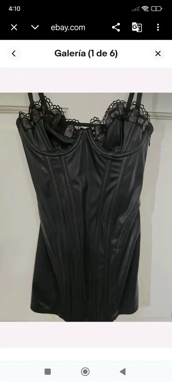 Vestido corset negro con encaje - 5