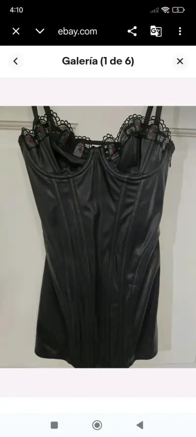 Vestido corset negro con encaje - miniatura 5