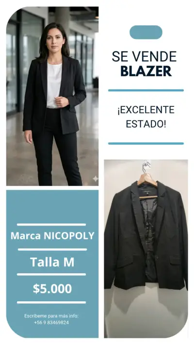 Blazer negro Nicopoly en excelente estado - miniatura 1