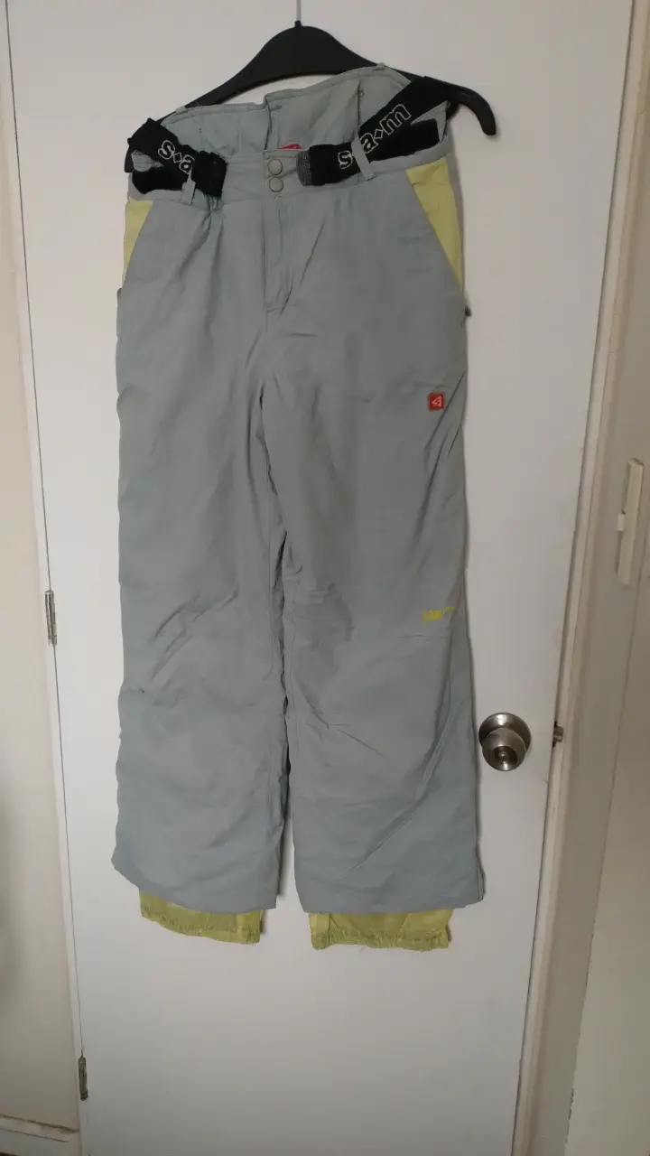 Pantalones de esquí grises con tirantes - 1
