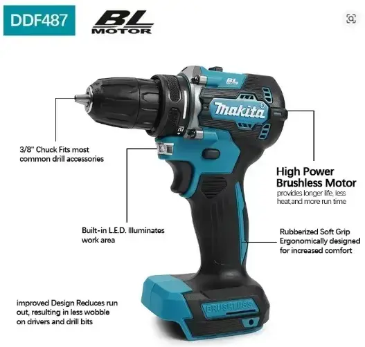 Taladro inalámbrico Makita con baterías y cargador - 5