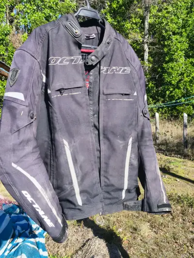 Chaqueta y pantalón de moto Octane negra - miniatura 1