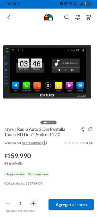 Radio Aiwa con Android 12.0 y pantalla HD - miniatura 3