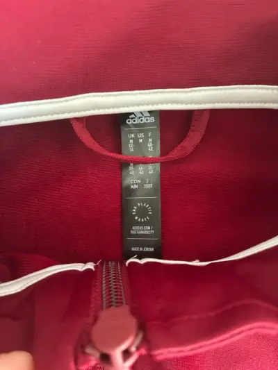 Chaqueta deportiva Adidas Mujer burdeo con rayas - miniatura 2