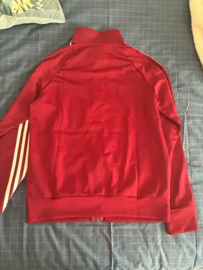 Chaqueta deportiva Adidas Mujer burdeo con rayas - miniatura 3